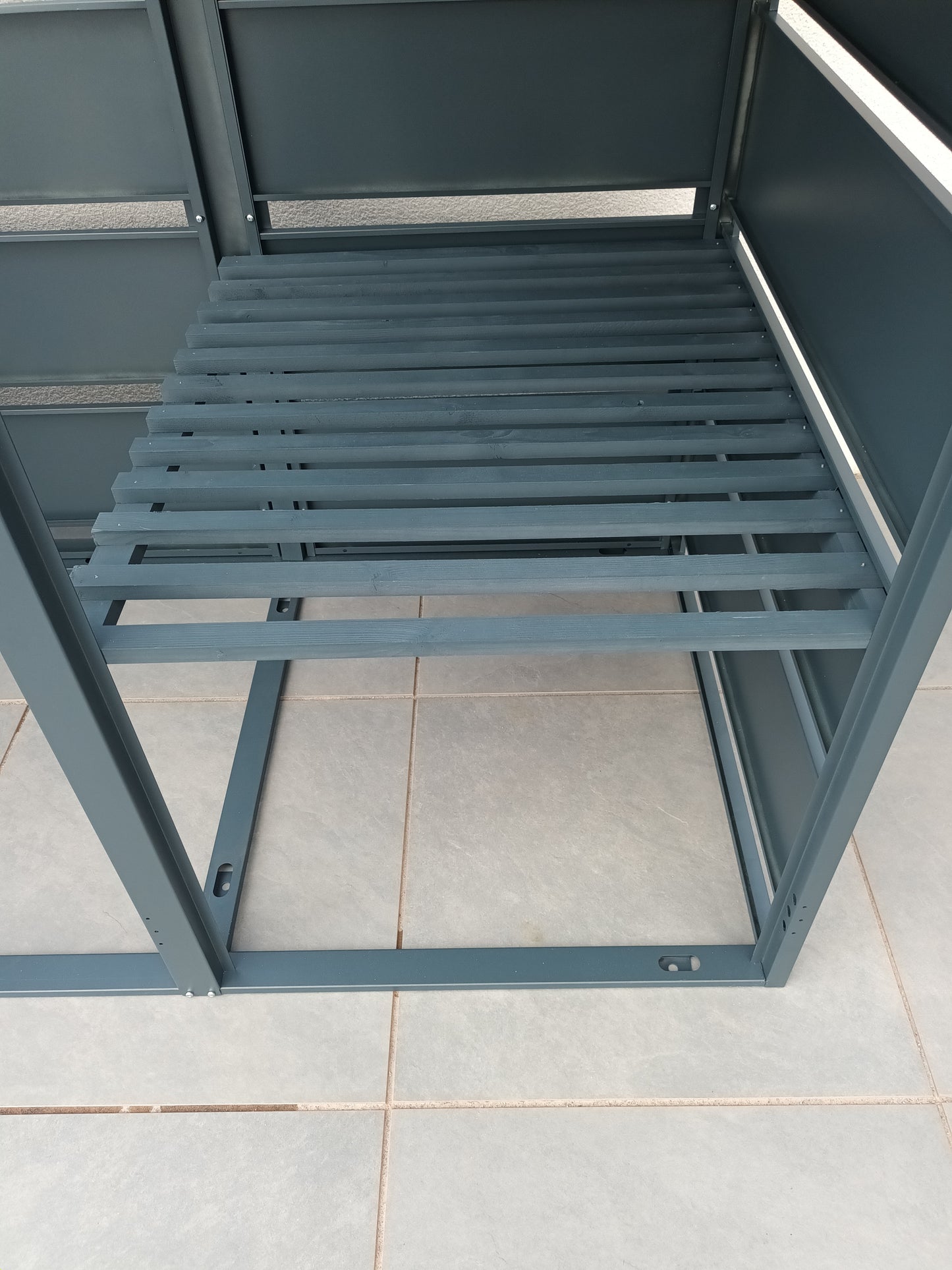 Grey Quad 4-Door Wheelie Bin Storage – Lockable, Galvanized Steel Design